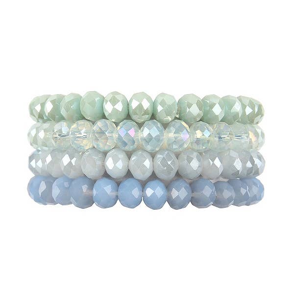 Love and Repeat - Vente Bracelet de perles - BRACELET EXTENSIBLE QUATRE LIGNES DE PERLES DE CRISTAL24