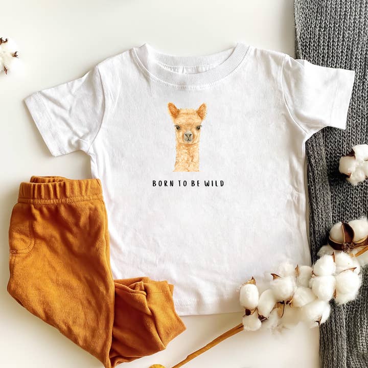Alpacka Småbarnströja - Born to be Wild för wholesale av WLDFLWR Studio