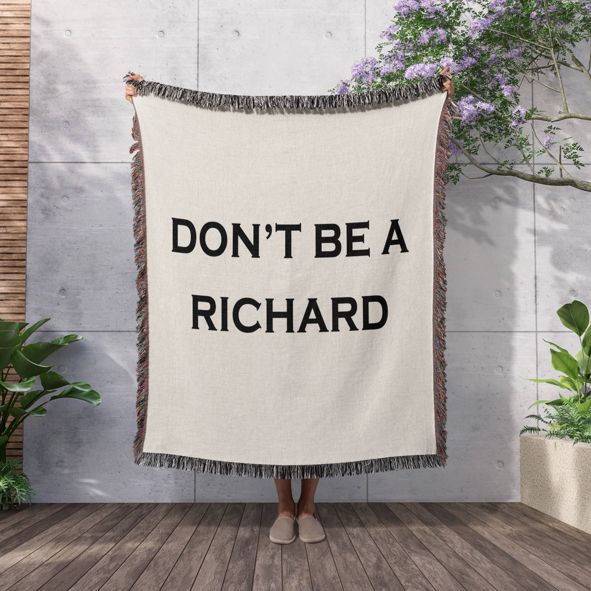 3dRose - Vente Plaids - 3dRose, NE SOIS PAS UN RICHARD, Couverture2