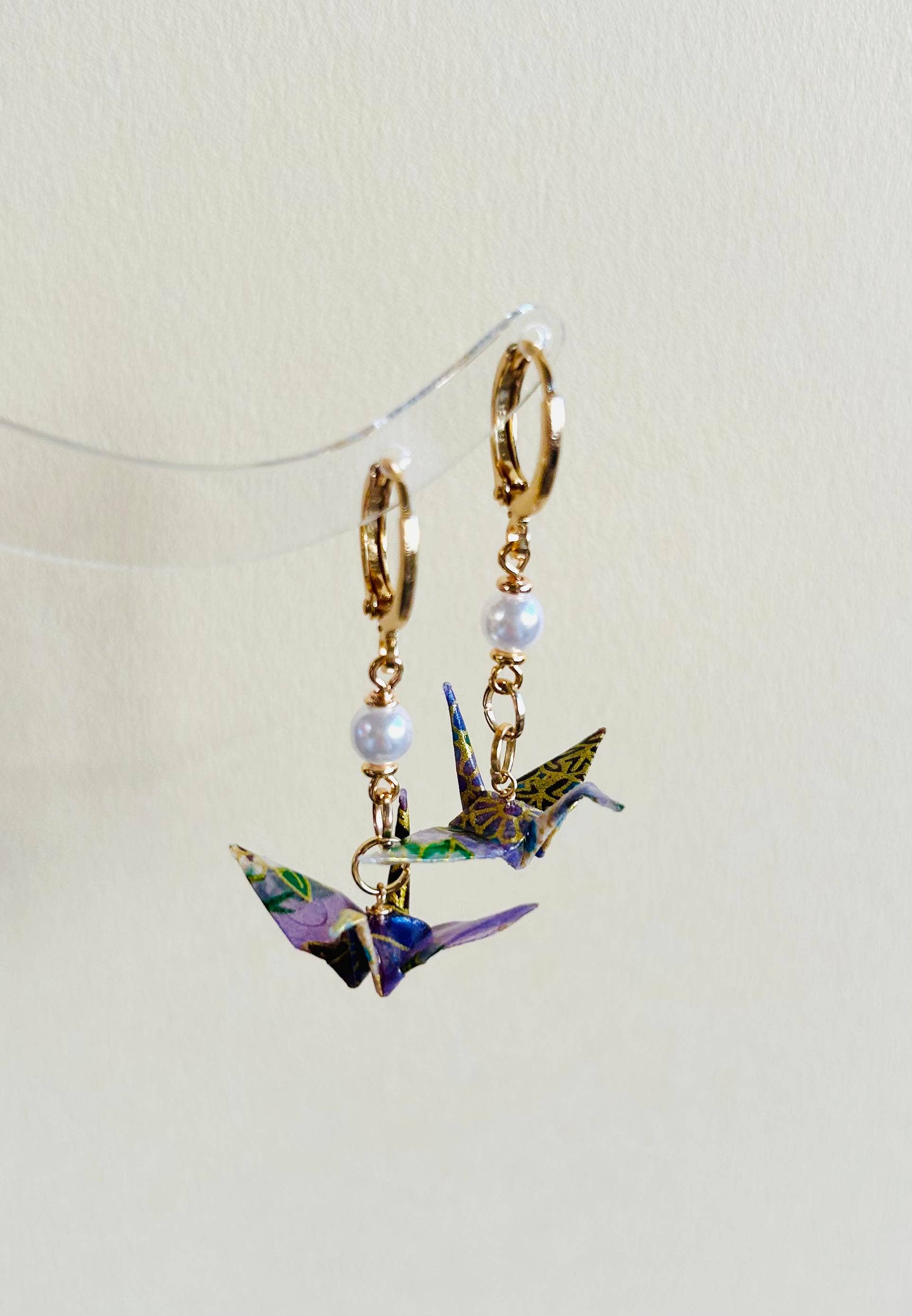 HolyGuacamolly – Großhandel Ohrhänger – Einzigartige Origami-Kranich-Ohrringe mit Silberstiften11