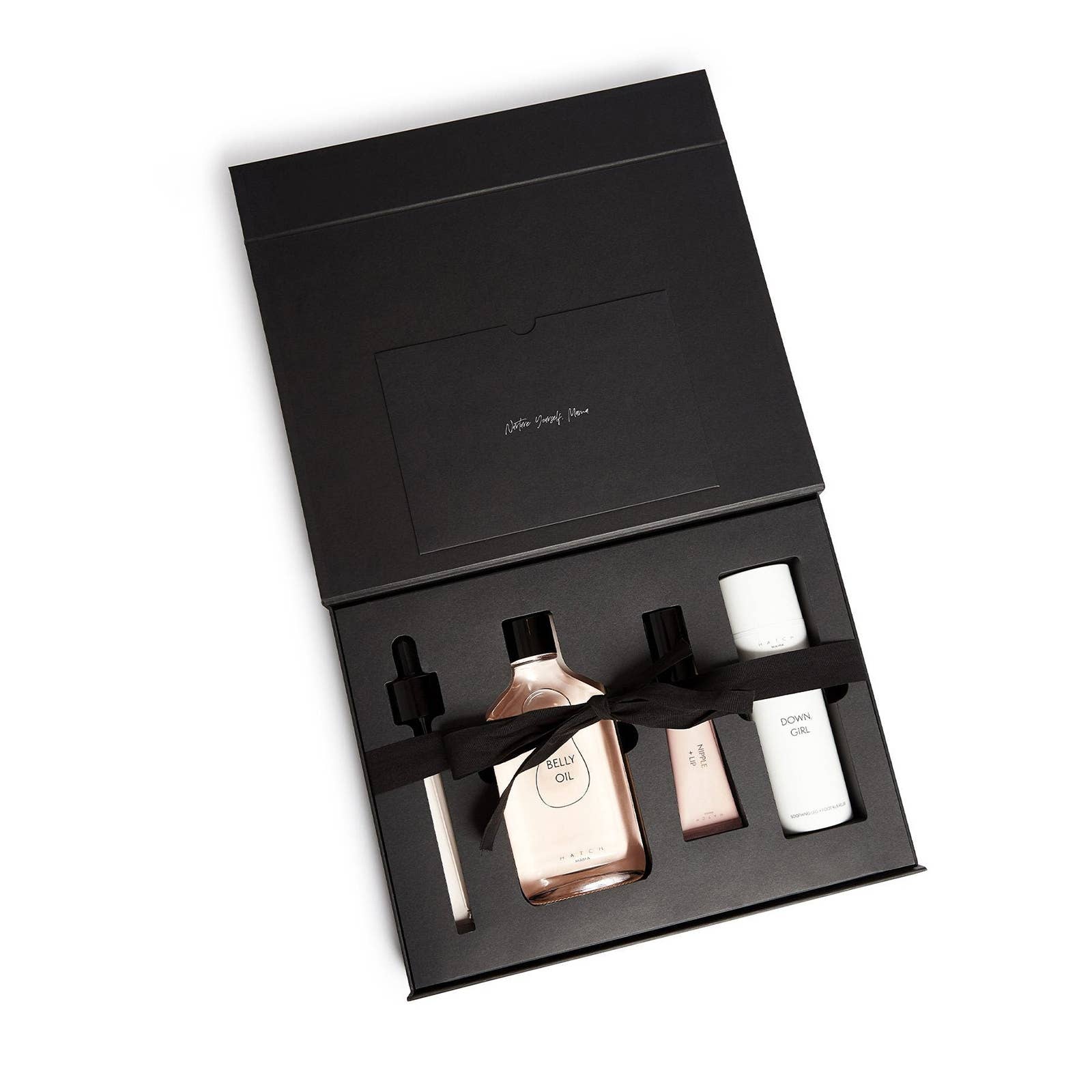 HATCH Collection – Óleo de barriga/manteiga - Maternidade por atacado – Kit Presente Mama Must Haves – Óleo para Barriga, Down, Girl e Bálsamo para Mamilos e Lábios1