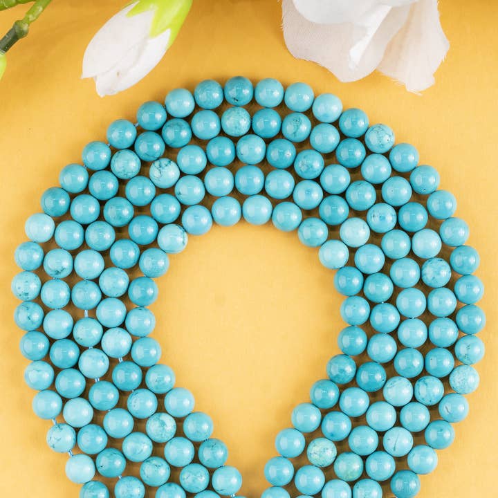 Soothing Crystals Beads - Wholesale Beads - Crystal Round Beads | Turquoise Howlite | Gemstone Beads7