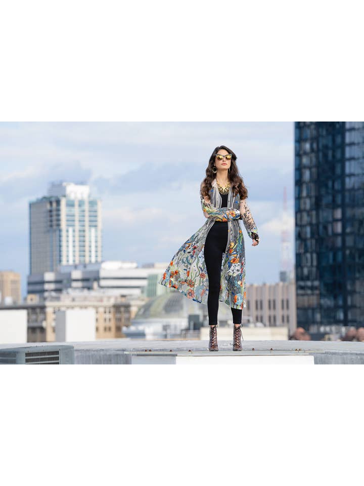 Adore - Wholesale Kimono - Women's - T417WT - Long Floral Embroidered Duster