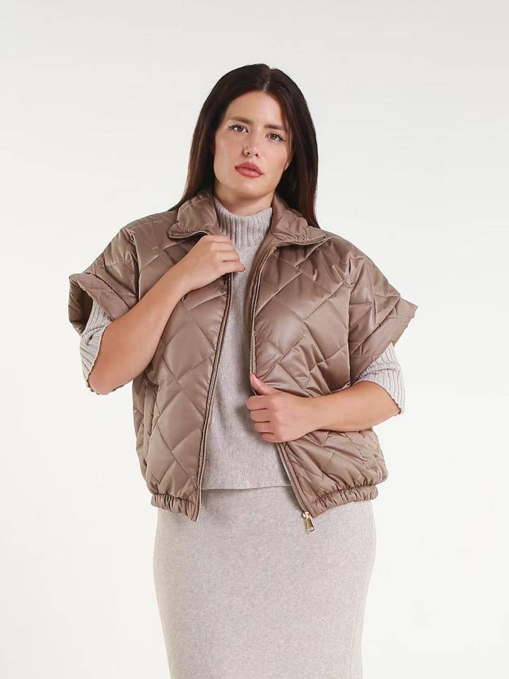 double down jacket with zipper for wholesale by cfashion