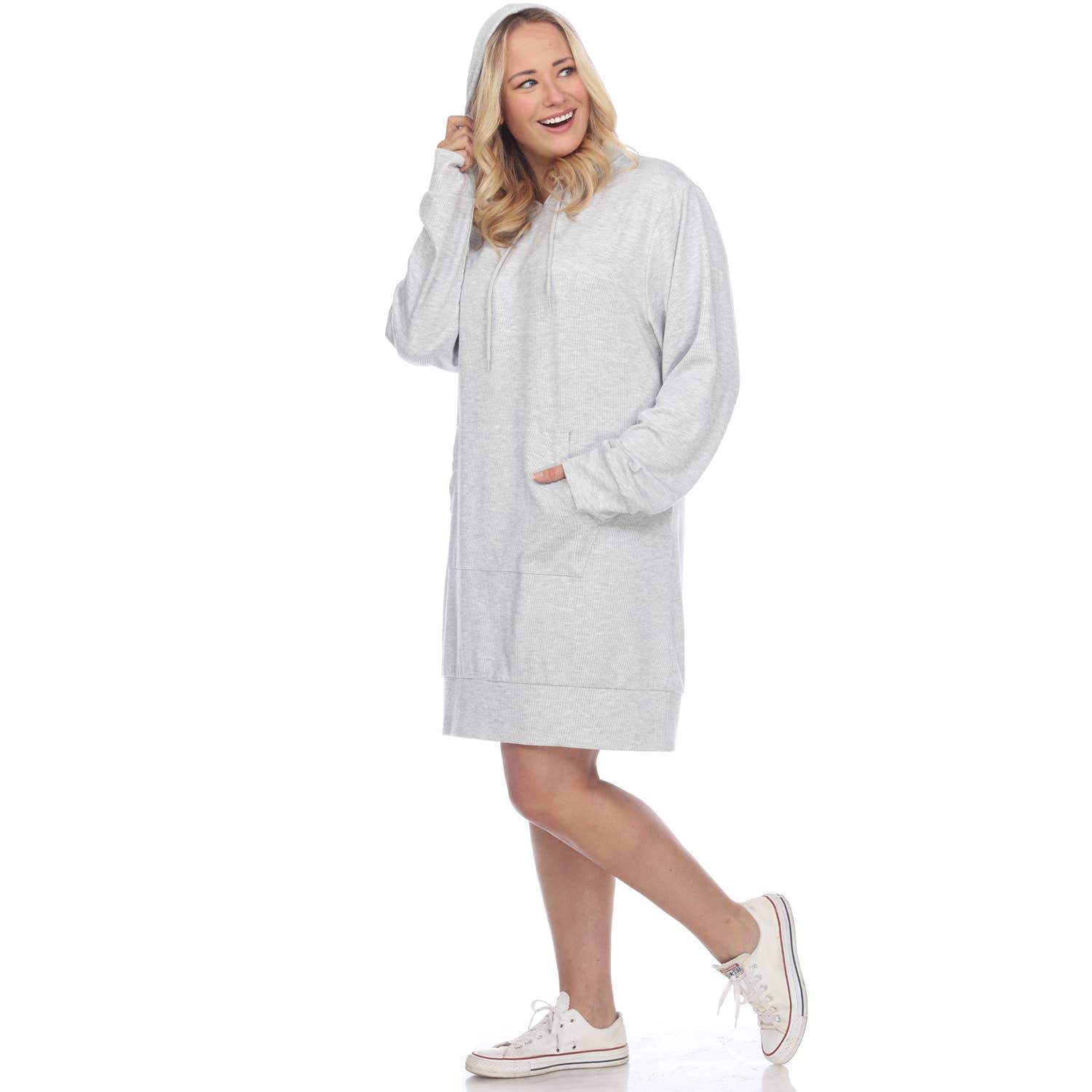 WHITE MARK – wholesale Dress – Women's – Plus Size Hoodie Sweatshirt Dress27
