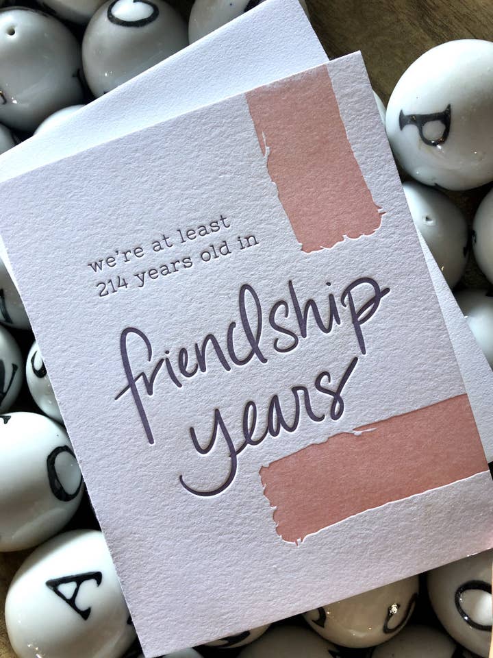 années d'amitié pour la vente par jill.cate letterpress