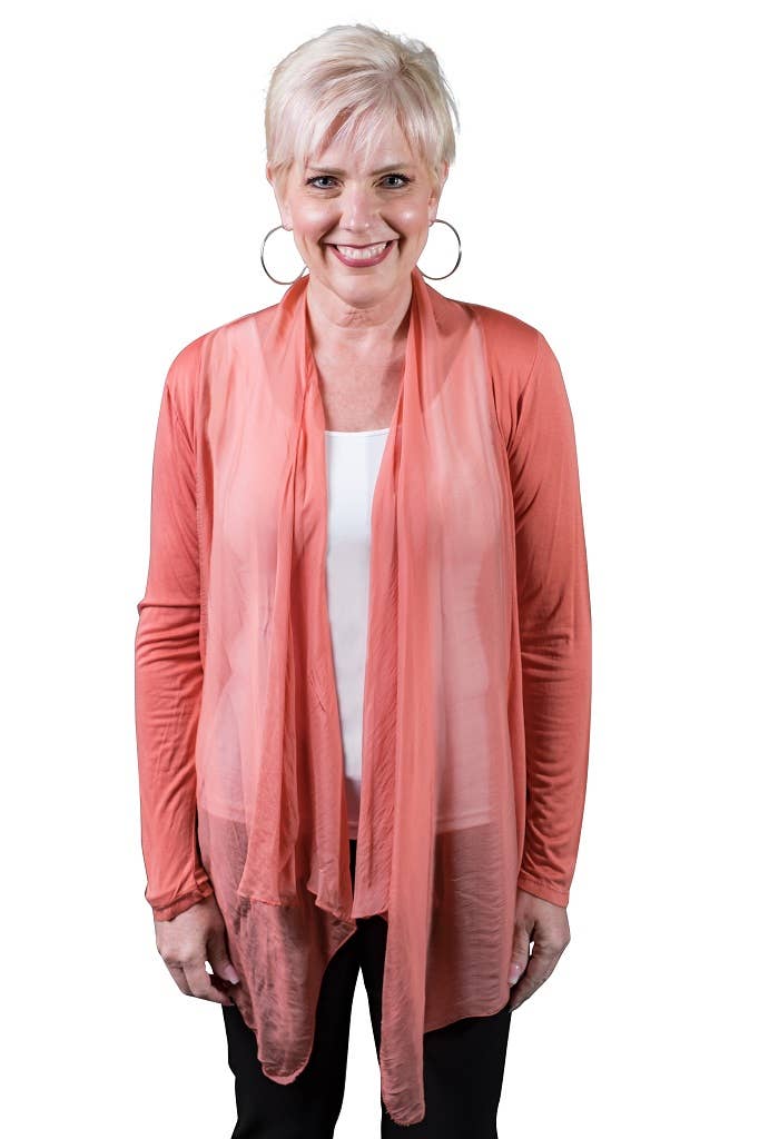 TINA Stephens Italy/Tees By Tina – wholesale Kofta - Dam – Carla Open Cardi w/Silk Trim (CLS201)14