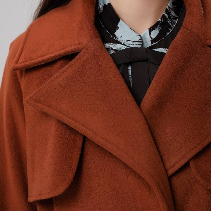 Smart and Joy - Wholesale Trench Coat - Women's - Wool coat with wide shutters10