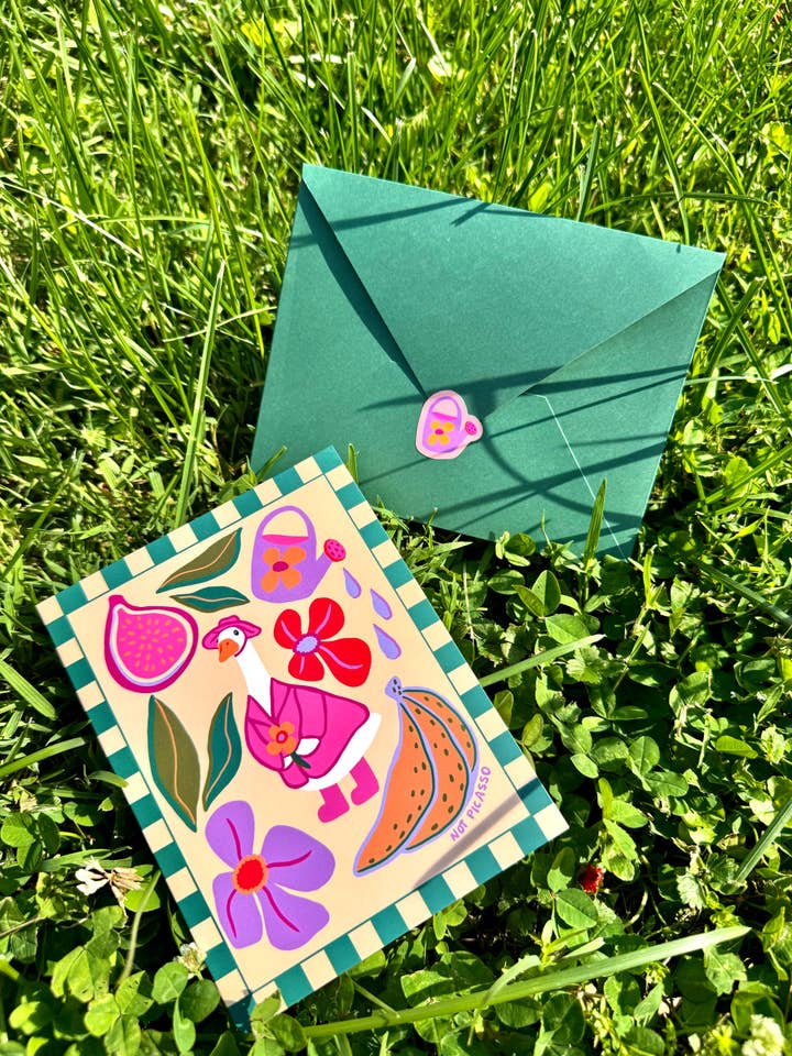 Gertie Goose Greeting Card for wholesale by Not Picasso