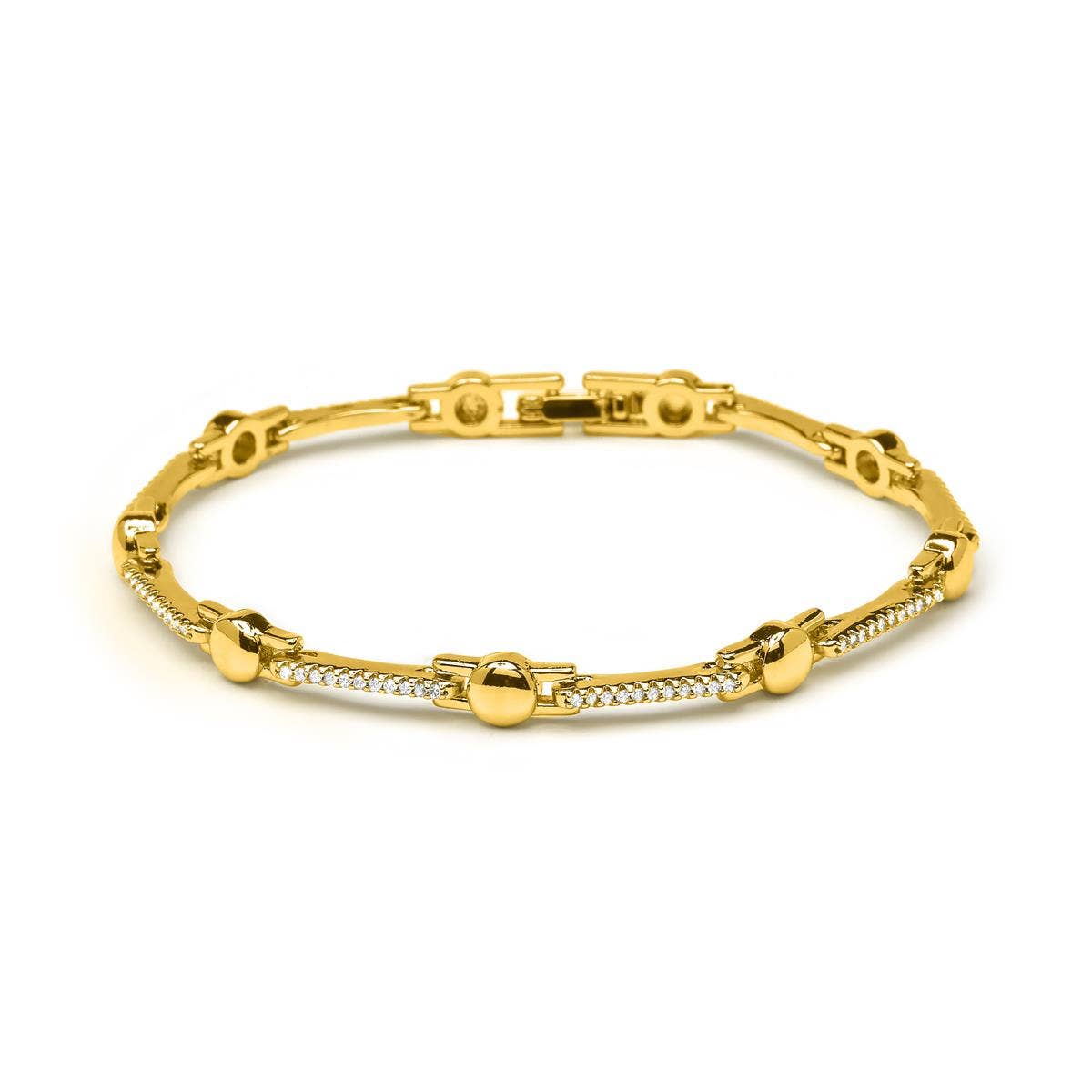 Luxenter – wholesale Link & chain bracelet – Pulsera Luxenter de Circonita Brillante acabado en oro amarillo de 18k - Rarix