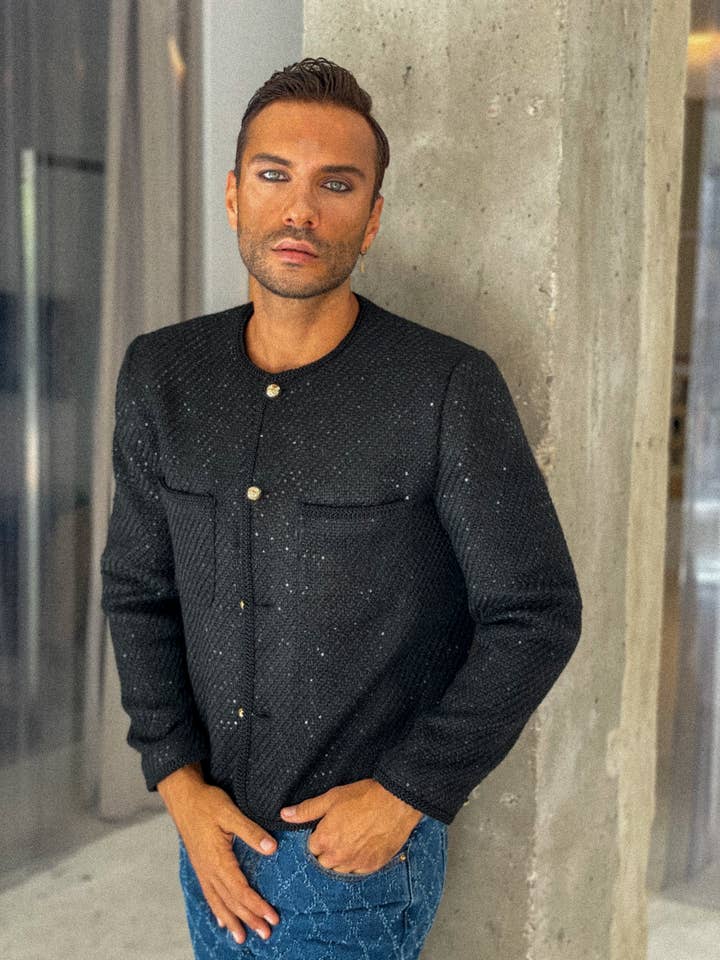 Classic Tweed Jacket Black for wholesale by NUMERO 8 SPAIN