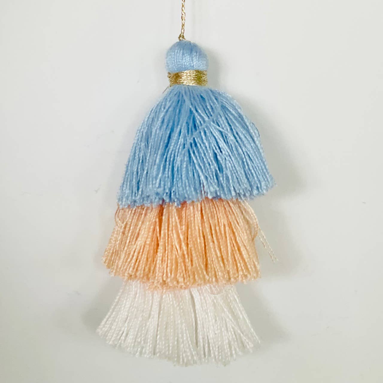 Palmy Pineapple - Wholesale Keychain - Women's - 3 Tiered Ombre Cotton Tassel with Gold Loop0