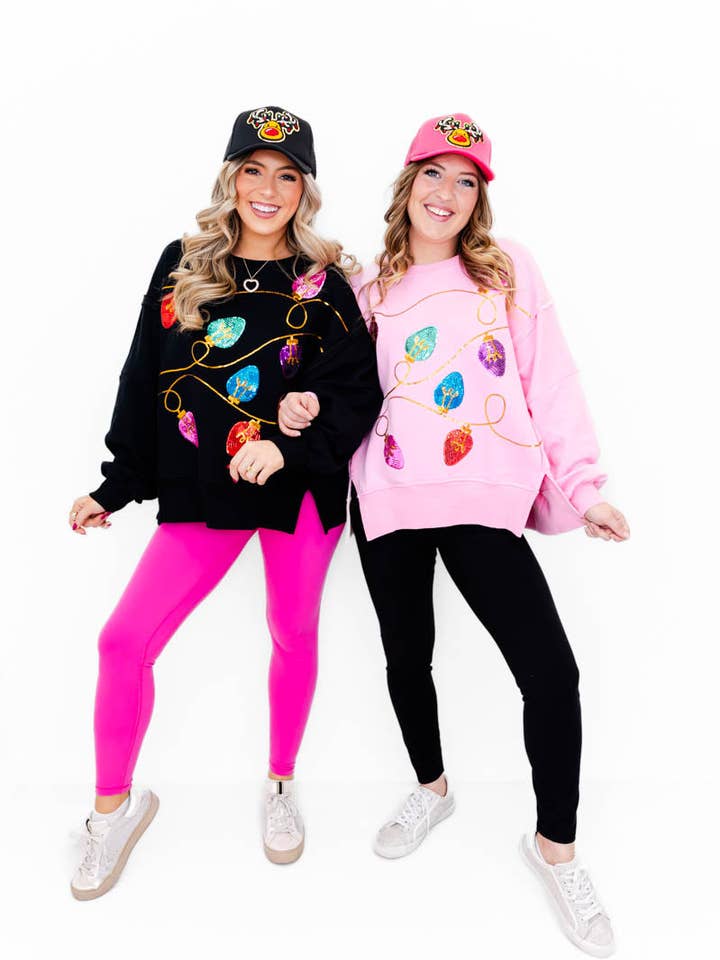 Whiskey Darling - Wholesale Tunic – Women’s - All Knotted Up Sequin Lights Oversized Top0