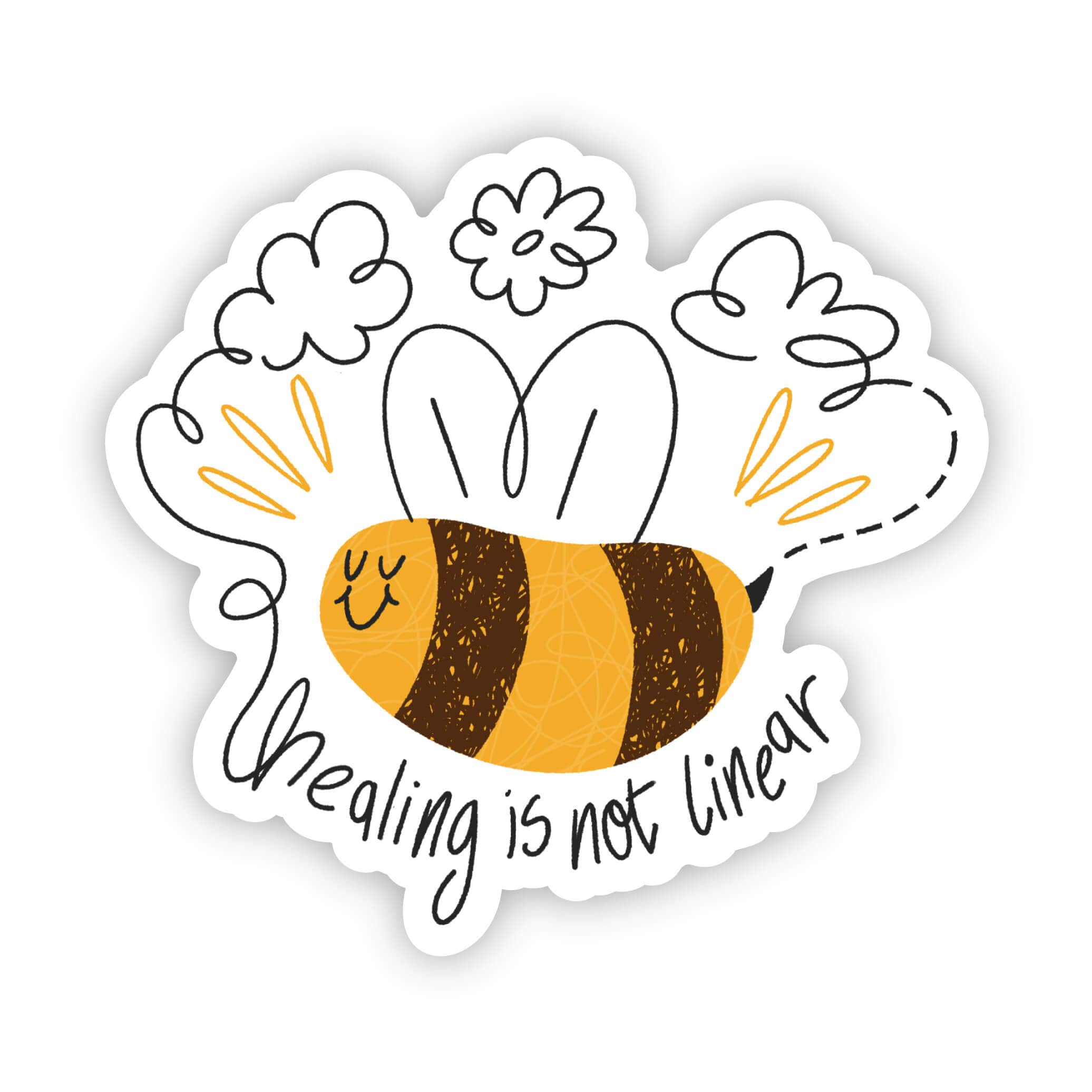 Big Moods - Wholesale Sticker - "Healing is not linear" bee sticker1