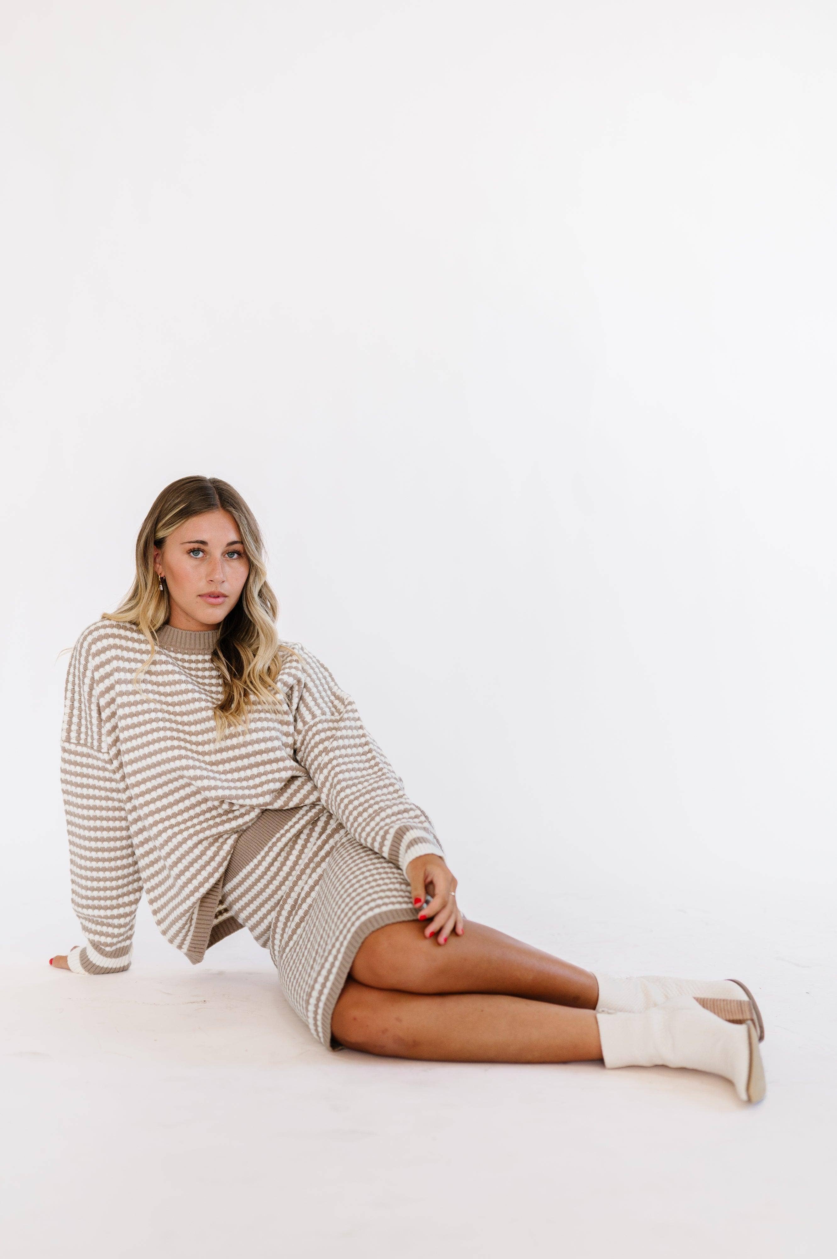 Fehrnvi Apparel - Wholesale Top & Skirt Set - Women's - Harper Sweater Skirt Set1