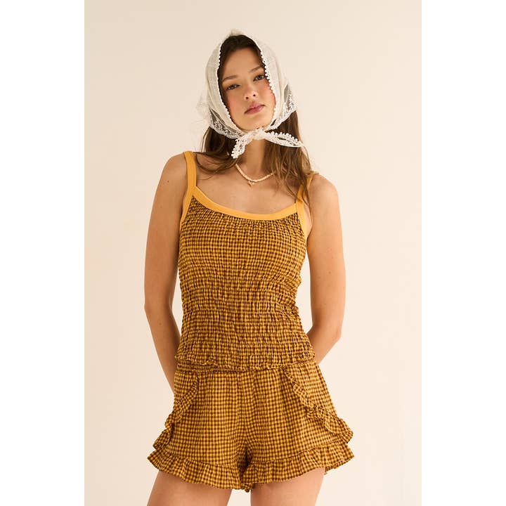 Camisole smockée en vichy pour la vente par The GREii