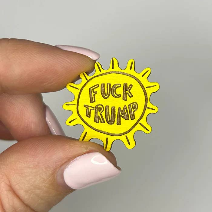 SnowMade - Wholesale Lapel Pin/Button - F*ck Trump Wooden Pins2
