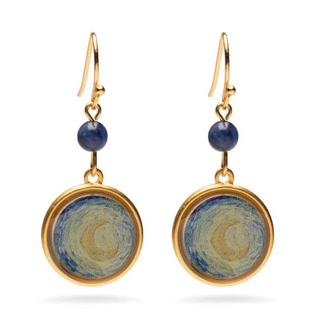 Van Gogh Starry Night Earrings with Sodalite for wholesale by Discoveries, Inc.