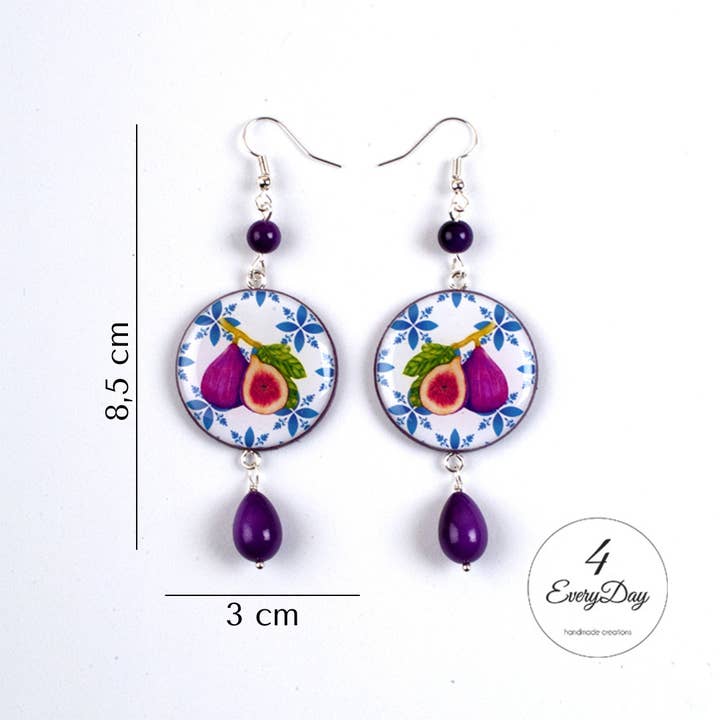 4everyday Handmade - Wholesale Dangle Earrings - Earrings: Majolica round figs2