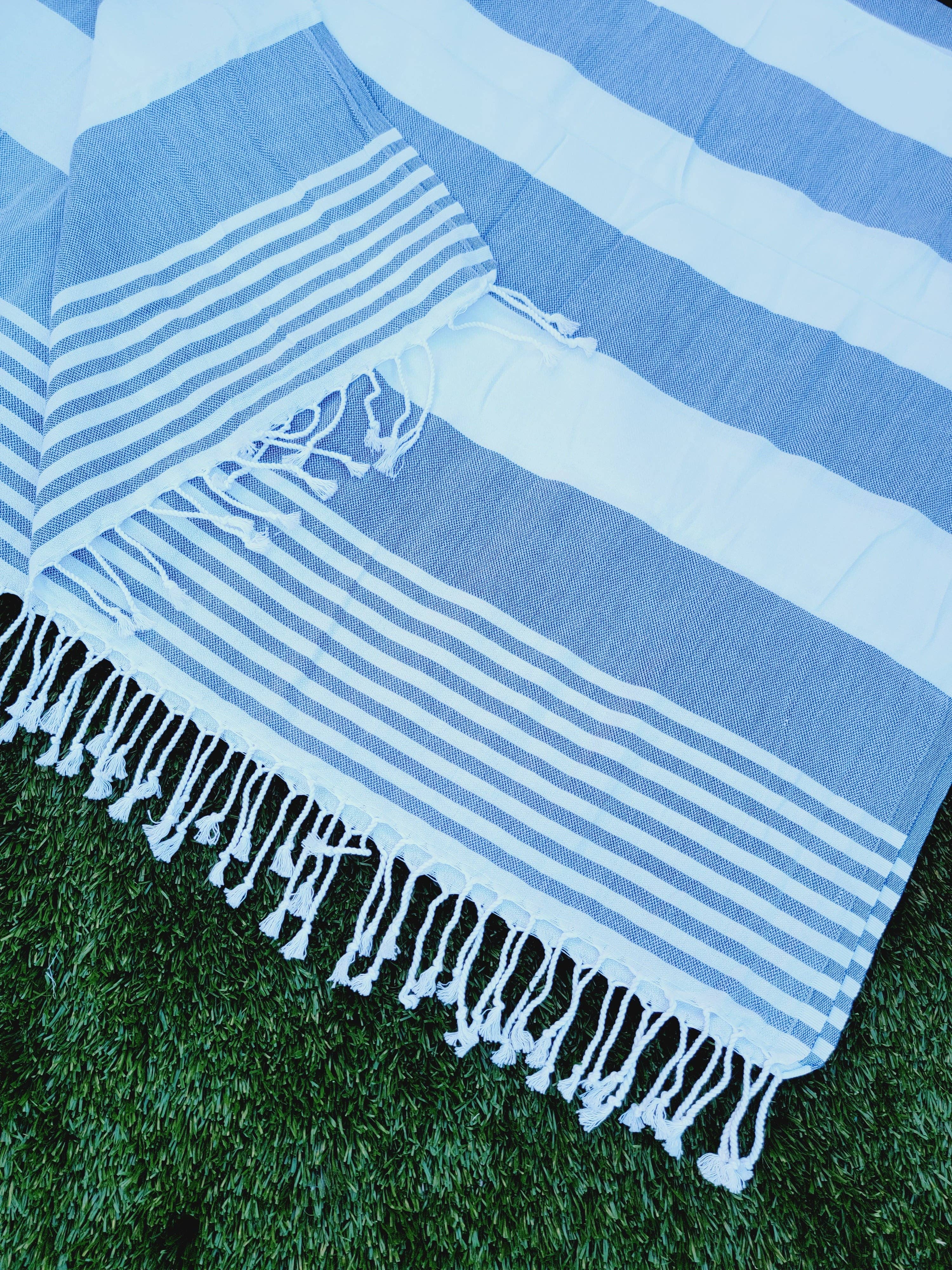 EBRU Home - Wholesale Beach Towel - Beach/Bath Turkish Towel Easy carry Quick Dry - Navy2