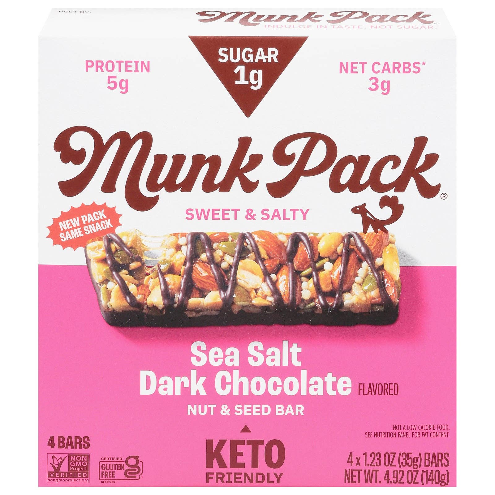 Everyday Supply Co - Wholesale Snack Bar - Munk Pack - Keto Nt&Sd Ssalt Dk Choc - Cs Of 6-4/1.23Oz0