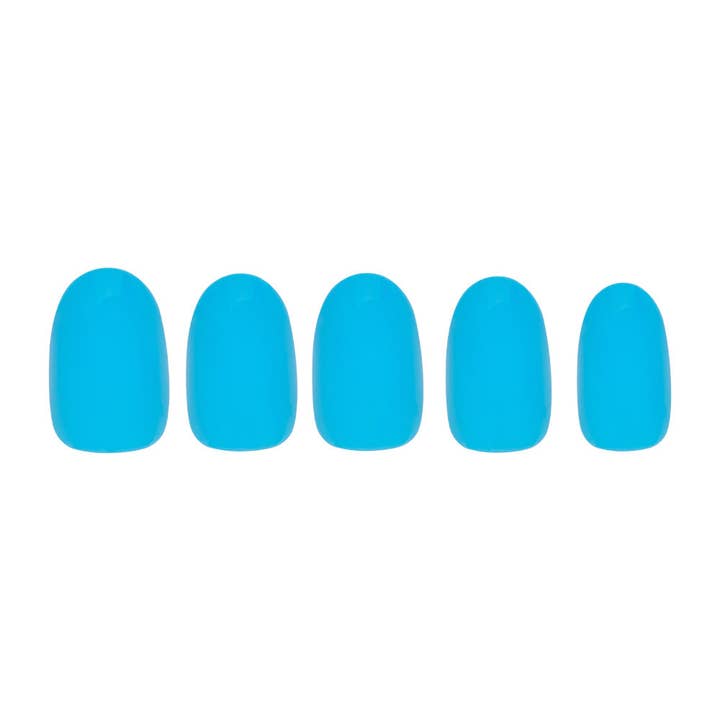 Glamnetic - Wholesale Press-On/Fake Nails - Azure Blue Press-On Nails | Short Round Length | Solid Nails