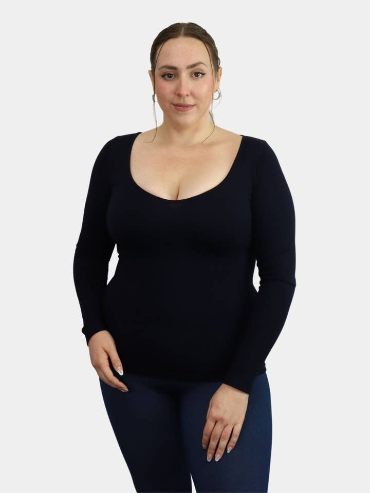 ELIETIAN - Wholesale Knit Top - Women's - Ribbed Reversible Long Sleeve46