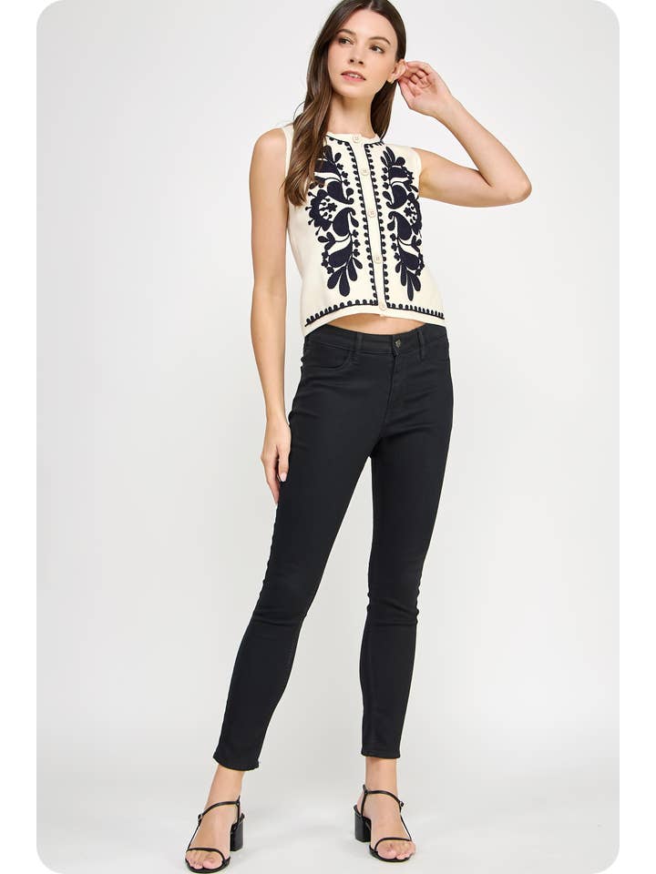 Strut & Bolt - Venta al por mayor Chaleco de abrigo - Mujer - Top sin mangas de punto con bordado floral39