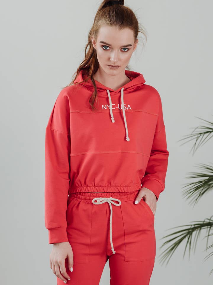 AZURI Coral Crop Hoodie für den Großhandel von Azuri