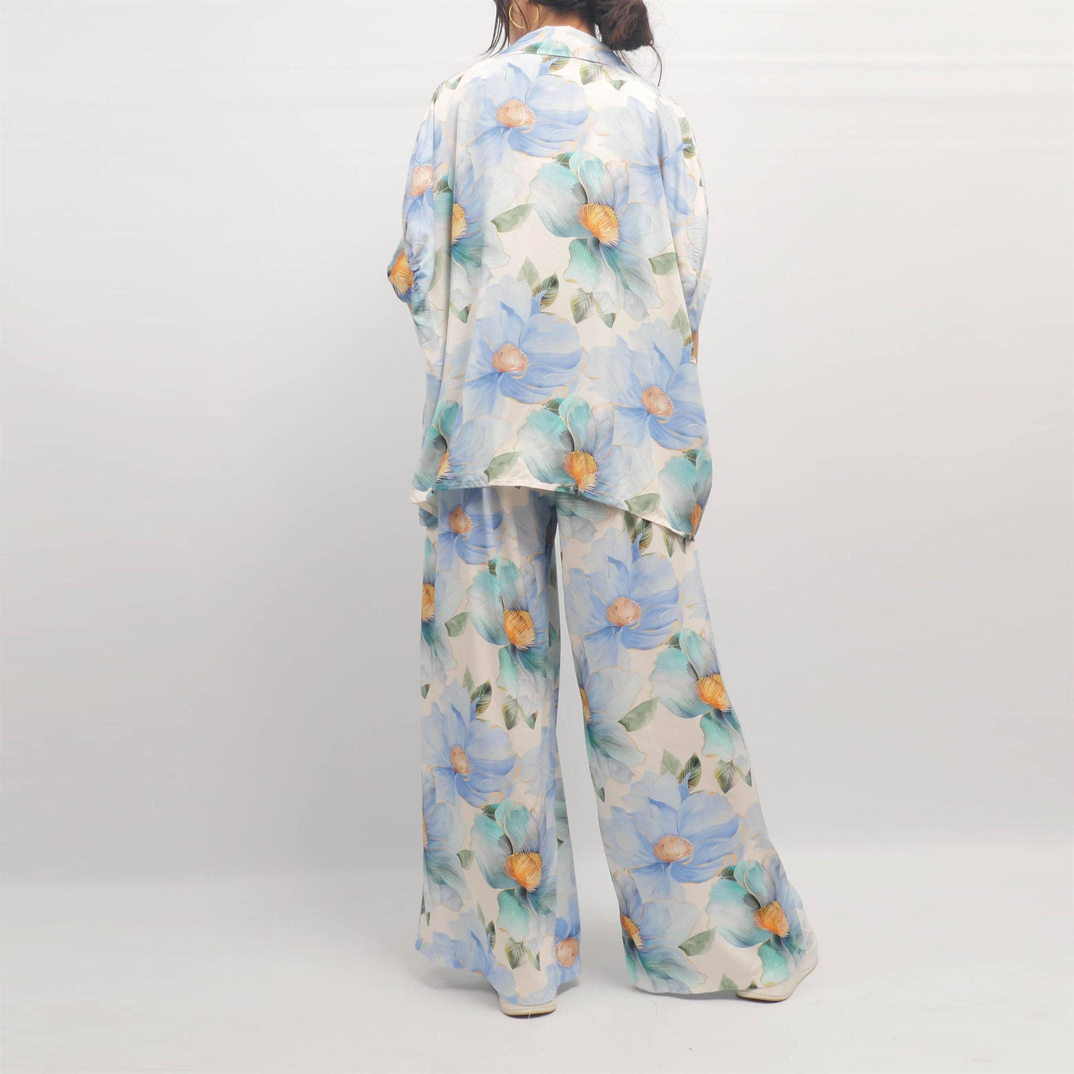 Cecile Wang – Calças - Mulher por atacado – Calças largas estampadas com flores KD8792VP5