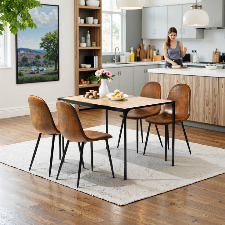 CHARLTON Mid-Century Modern Dining Chairs with Suede Fabric for wholesale by HOMYCASA DESIGN INC