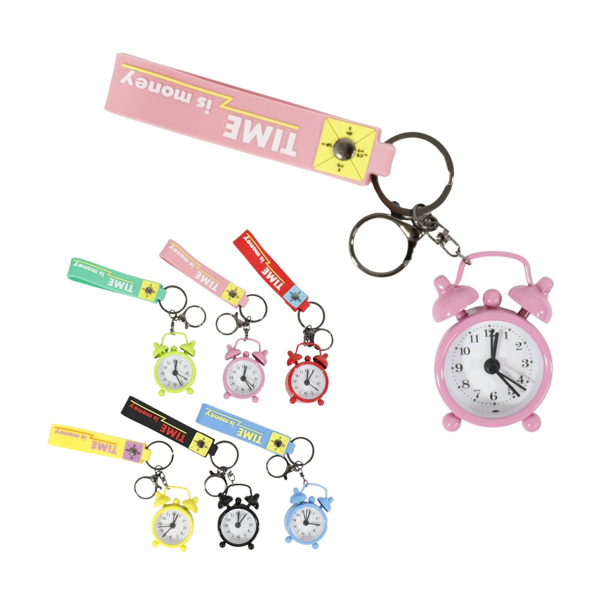 ASSORTED Cute Mini Alarm Clock Key Chain KC2830-53 (12PC) for wholesale on Faire2