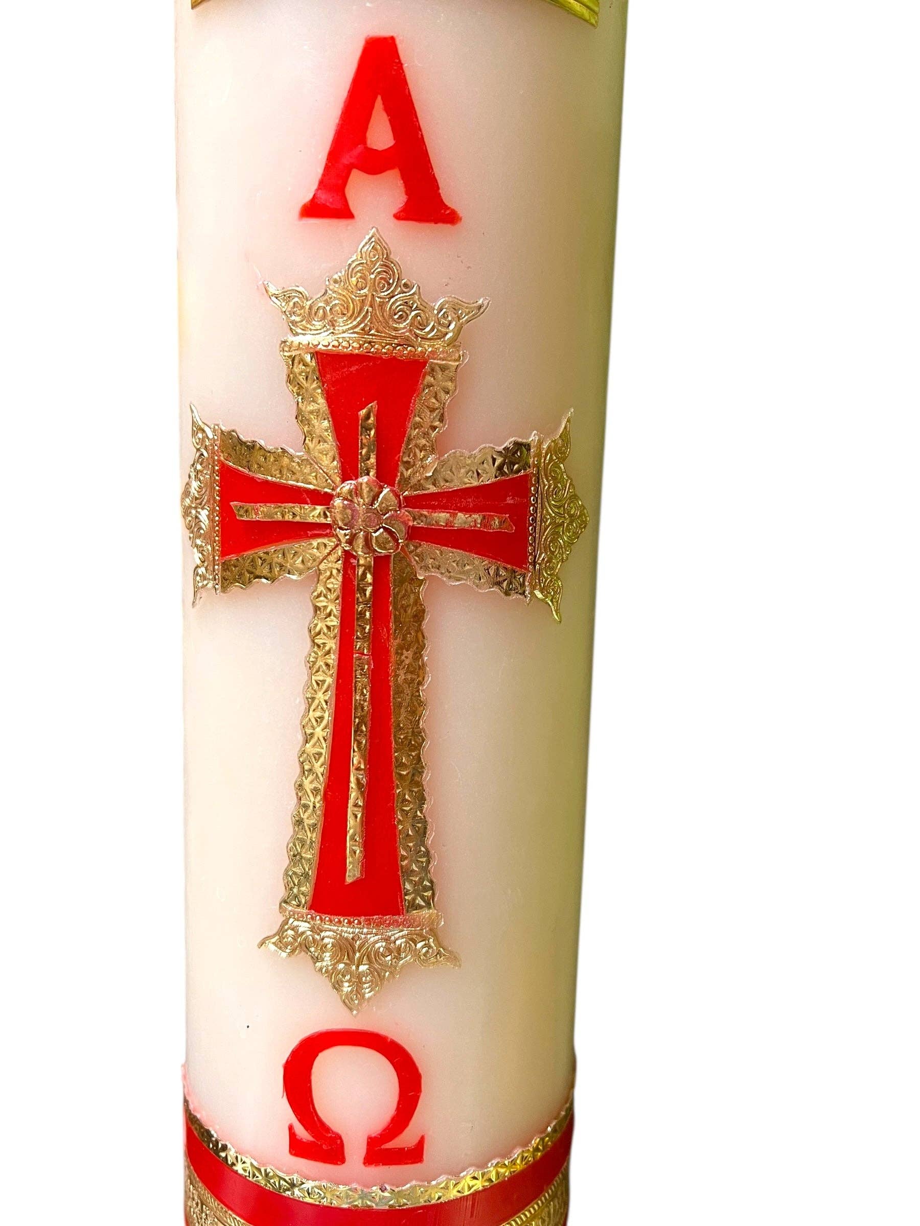 SAN JUDITAS RELIGIOUS ARTICLES - Wholesale Pillar Candle - 20" DECORATED WAX PASCHAL CANDLE3