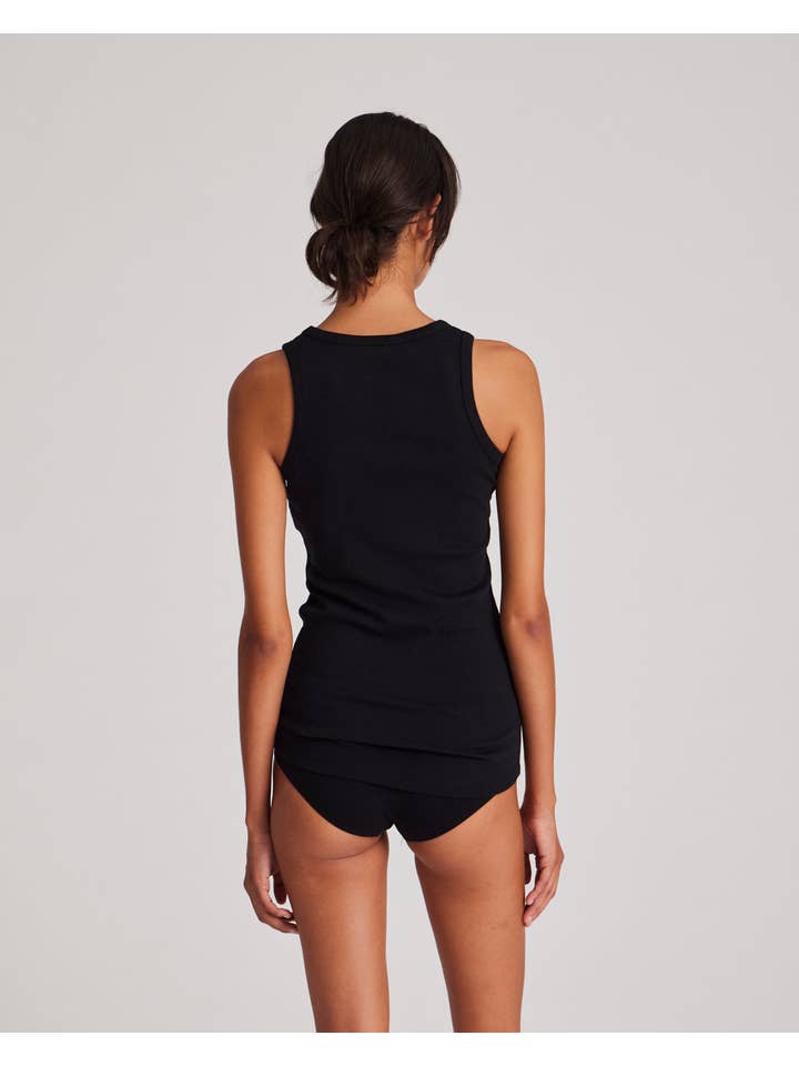 gai-lisva - Wholesale Tank Top - Women's - Alberte Cotton 1x1 RIB Top - Black