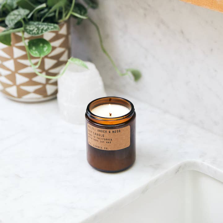 P.F. Candle Co. - Wholesale Jar/Filled Candle - Amber & Moss - 7.2 oz Standard Soy Candle