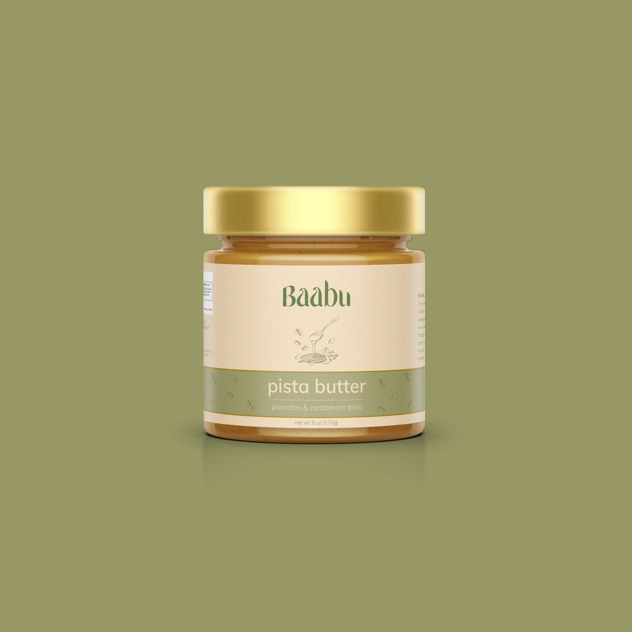 Baabu Foods - Wholesale Nut Butter - Pistachio Cardamom Spread 😋 (6oz)1