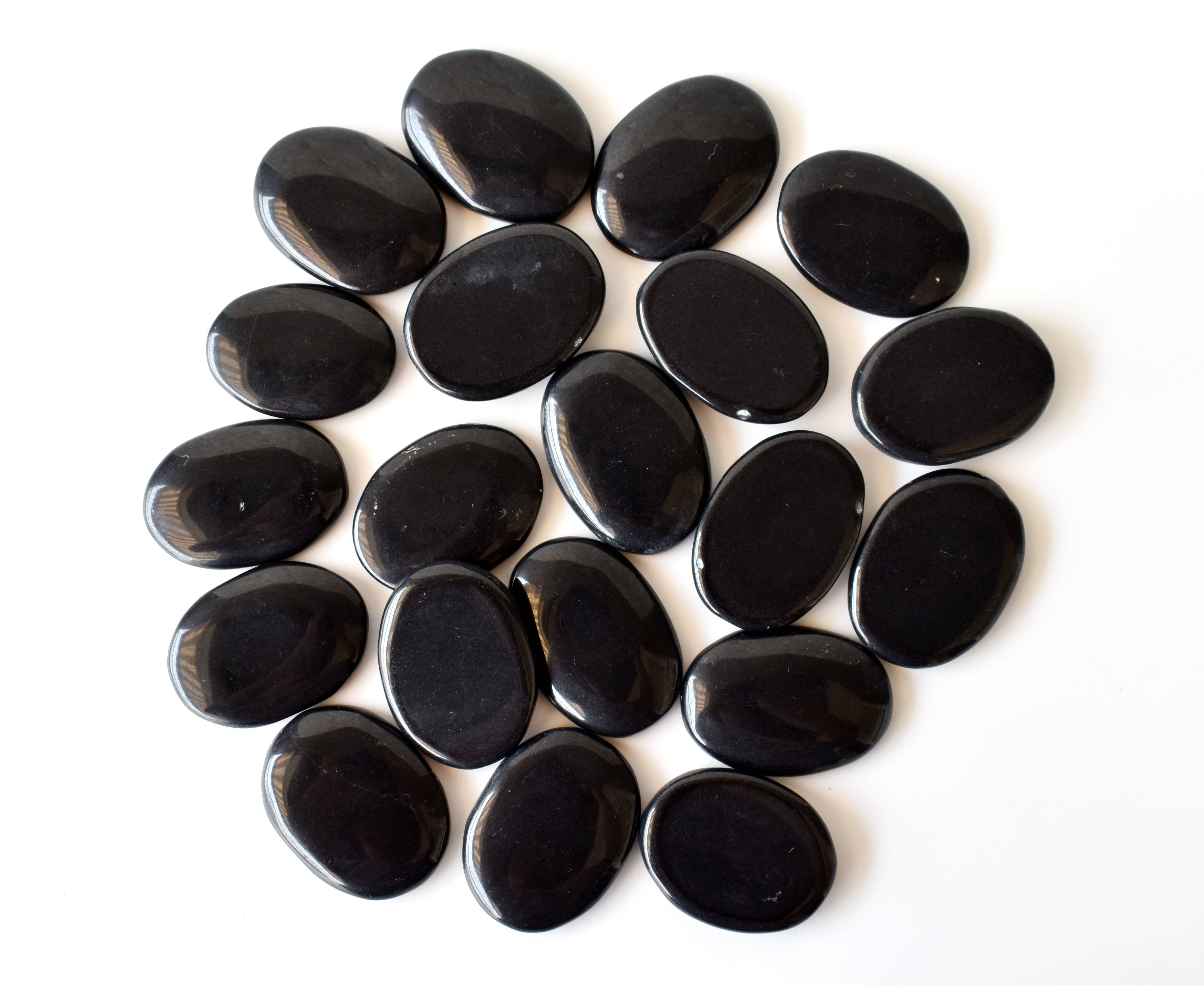 Soothing Crystals - Wholesale Spiritual Stone/Crystal - Polished Black Tourmaline Flat Stone, Gemstone Flat Stone0