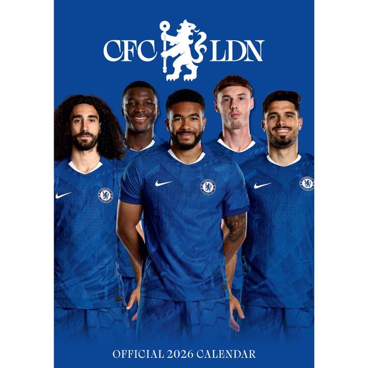 CHELSEA FC MEN'S 2026 A3 CALENDAR for wholesale by Danilo Promotions Ltd