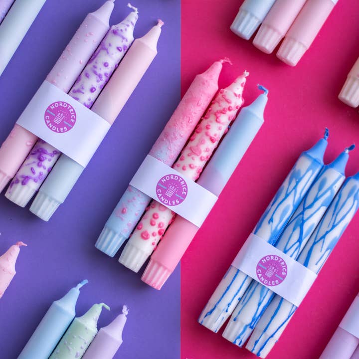 Nordtrice - Wholesale Tapered Candle/Candlestick - Taper candles- 3 pack/ Purple3