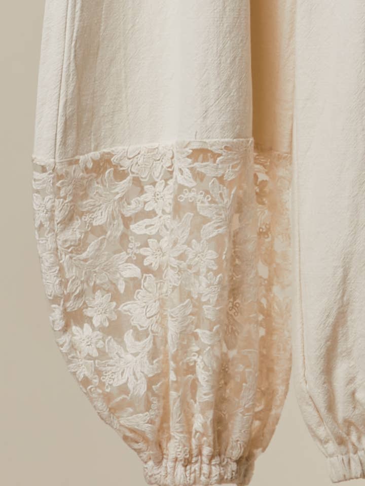 Mello. - Vente Pantalon – femme - Pantalon de jogging en crochet patchwork avec accents de dentelle4