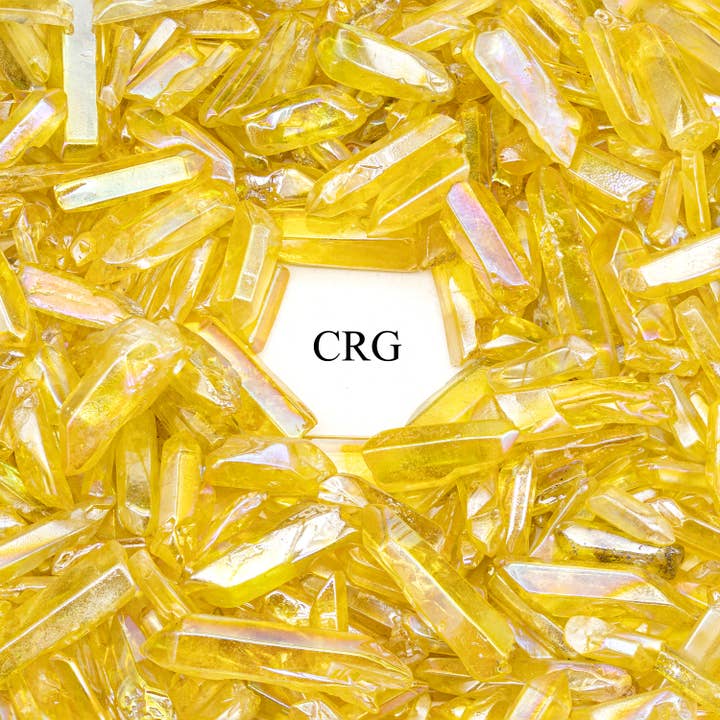 Crystal River Gems LLC - Wholesale Spiritual Stone/Crystal - 1 LB. LOT - Yellow Aura Quartz Points / 1"-2" avg.