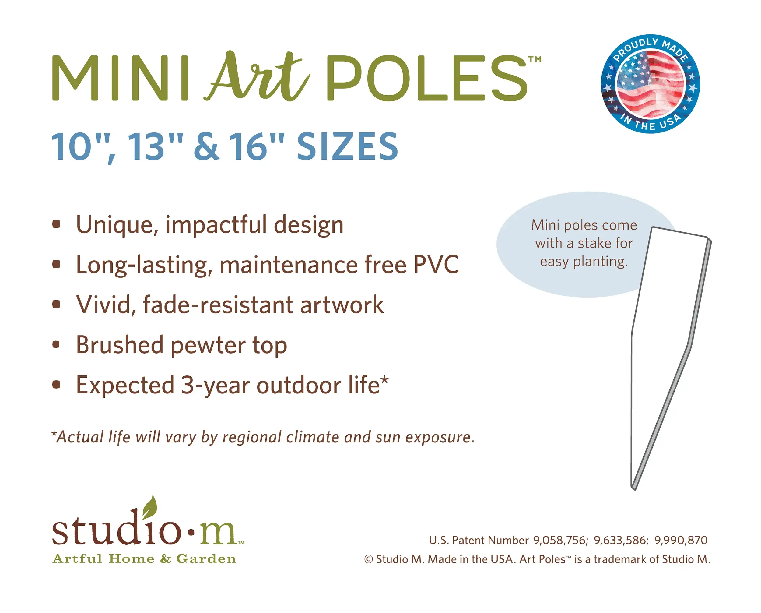 Studio M - Wholesale Garden/Lawn Stake - Love is Family 10" Mini Art Pole4