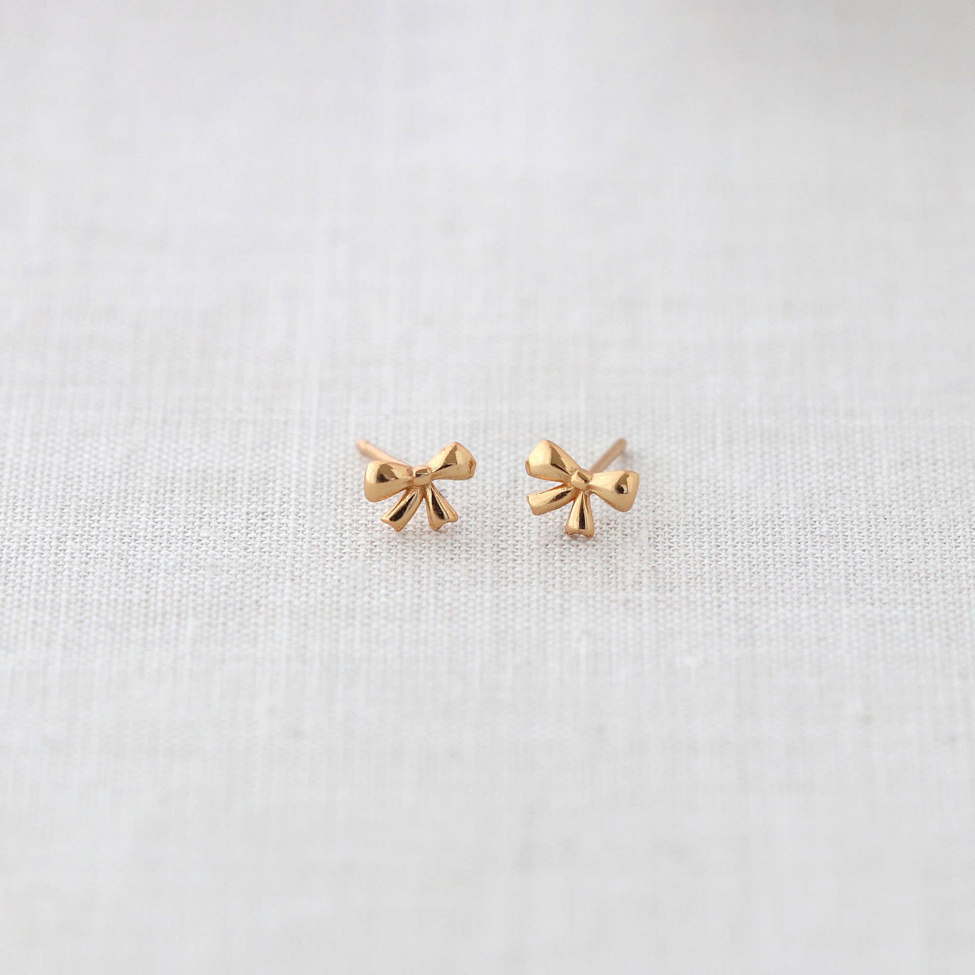 Kris Nations - Wholesale Stud/Post Earrings - Bow Stud Earrings 18K Gold Vermeil | Sterling Silver Nickel Free Hypoallergenic Ships from CA10