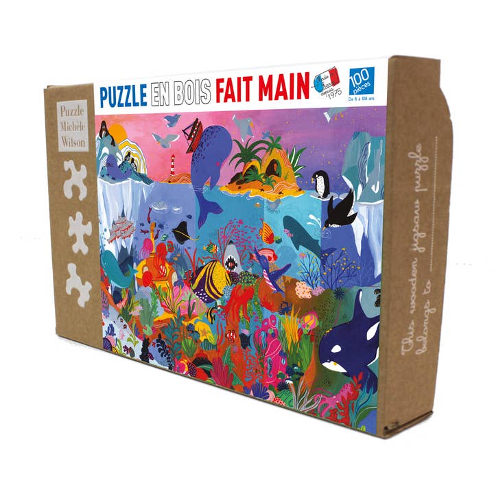 Children Wooden art jigsaw puzzle - UNDER THE OCEANS for wholesale by Wilson Jeux
