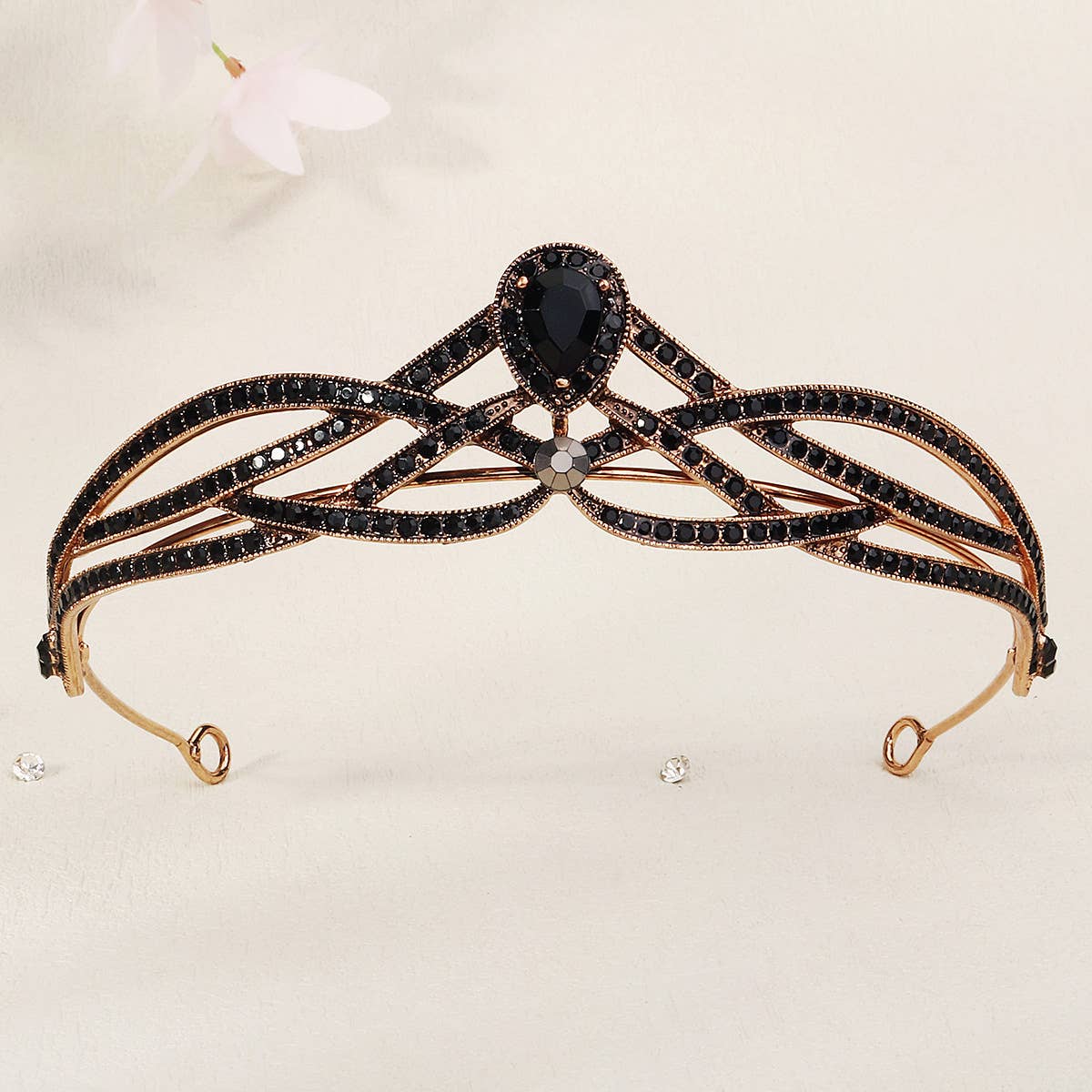 Wholesale Obsidian Tiara Rhinestone Alloy Headdress Black Crown