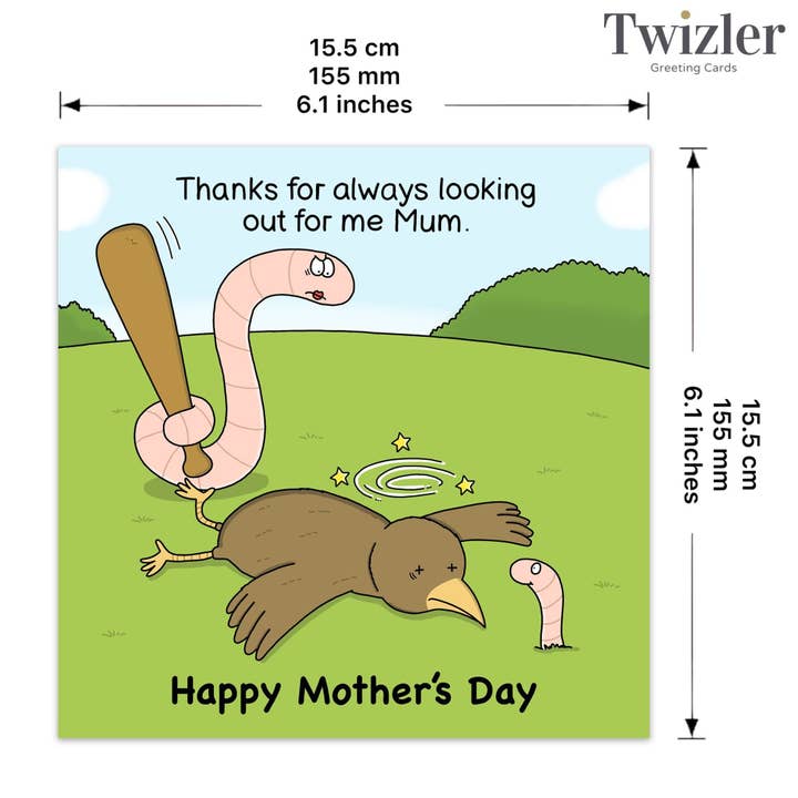 Twizler Ltd - Venta al por mayor Tarjetas del Día de la Madre - Divertido gusano de tarjetas del Día de la Madre2