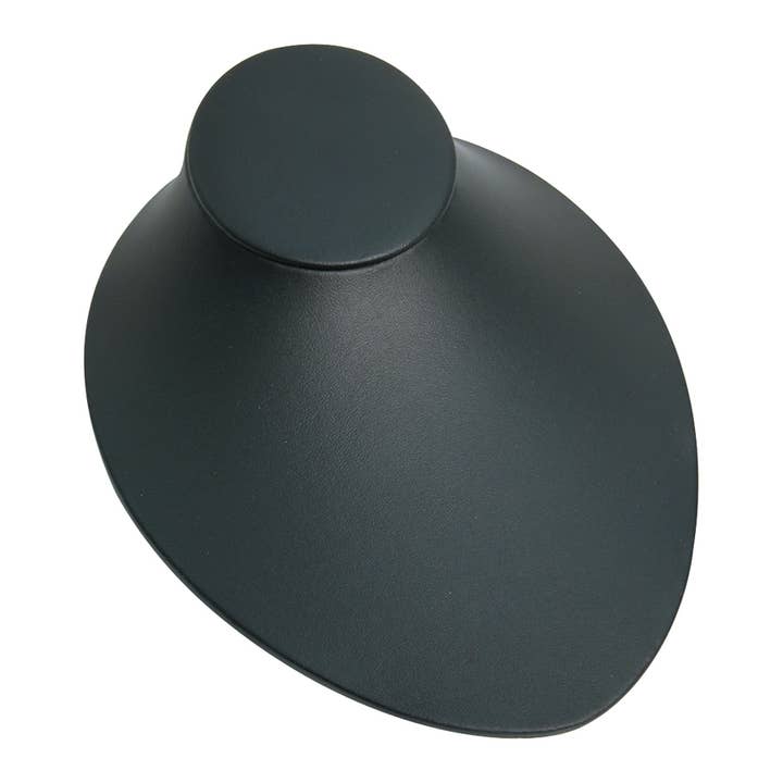 Padded Neck Bust Low Profile Display 3"H Black Leather for wholesale by Zakka