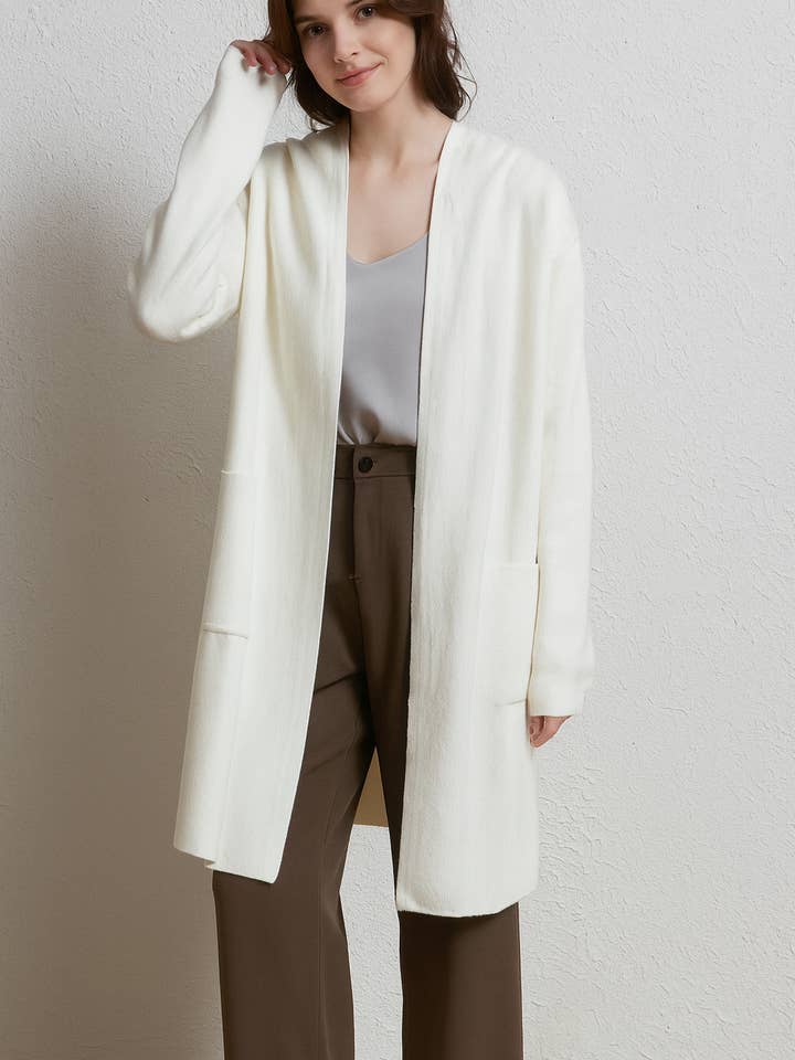 SOFT KNIT HOODED CARDIGAN WITH POCKETS for wholesale by Lucy Sparks