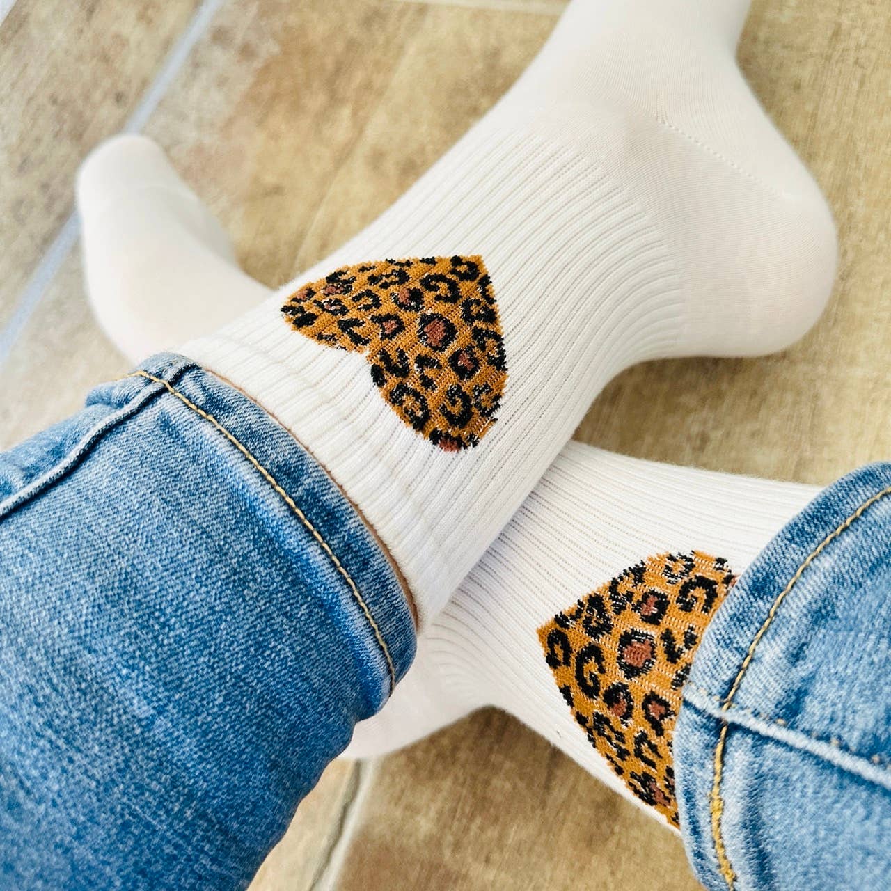 sockette - Wholesale Socks - Women's - Leopard heart tennis socks - Justine2