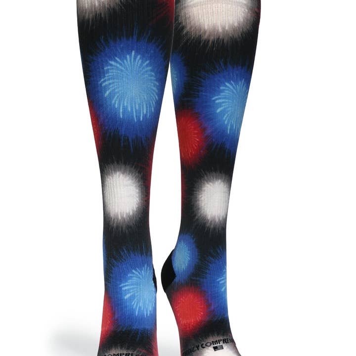 Crazy Compression – wholesale Strumpor - Unisex – 360 USA Burst OTC kompressionsstrumpor (standard och extra breda)